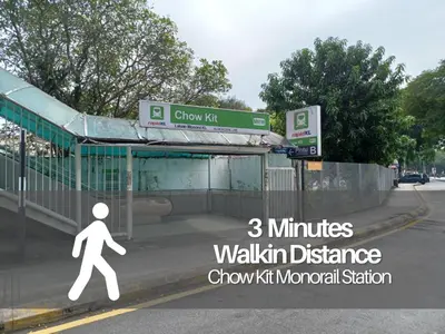 a sign for a walkway at a bus stop at Seeds Hotel Premier Chow Kit Kuala Lumpur in Kuala Lumpur