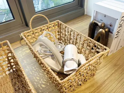 a wicker basket with a hair dryer in it at Cozy Studio I Riveria City I 1km to KL Sentral in Kuala Lumpur