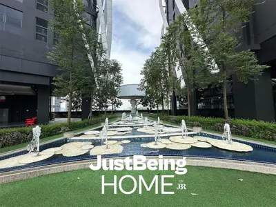 a sign that says just being home in a fountain at Just Being Home 4pax 1BR 1BA 1Queen 1Sofa in Kuala Lumpur
