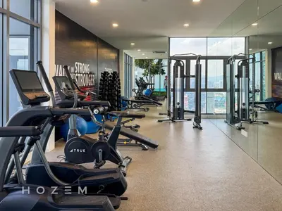 a gym with cardio equipment in a building at 2BR2B Hozem KL4207 Apartment KLCC in Kuala Lumpur