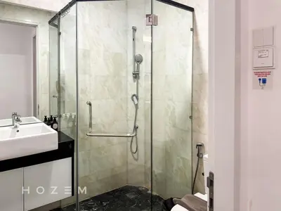 a bathroom with a shower and a sink at 2BR2B Hozem KL5009 Apartment KLCC in Kuala Lumpur