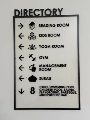 a sign on a wall with different symbols on it at Continew Residence Studio Apartment in Kuala Lumpur