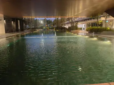 a large pool of water in the middle of a building at lavile residence in Kuala Lumpur