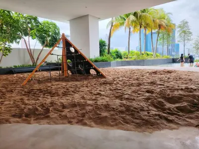 a playground in the sand in a building at Residensi Continew 5 min walk MRT Train, TRX KL City Centre view Apartment in Kuala Lumpur