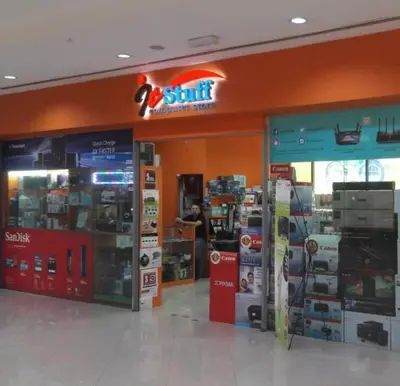 a store with a sitt sign on the front of it at Cosy studio with King size bed \u9752\u65c5\u4e00\u65cf in Kuala Lumpur