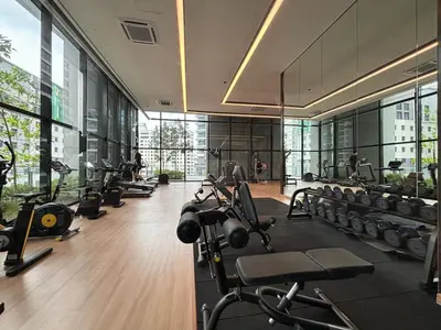 a gym with lots of exercise equipment in a building at Pavilion Ceylon Hill Luxury suit Bukit Bintang by cupidhome in Kuala Lumpur