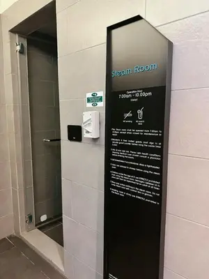 a sign for a system room in a bathroom at Netflix - City View Pano Studio with Skypool, Free parking and 5 mins to MRT in Kuala Lumpur