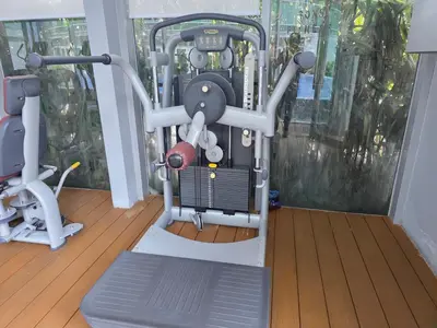a gym with a treadmill in a room at Vortex suites klcc by musab in Kuala Lumpur