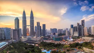 a view of a city with tall skyscrapers at Regalia residence suite view in Kuala Lumpur