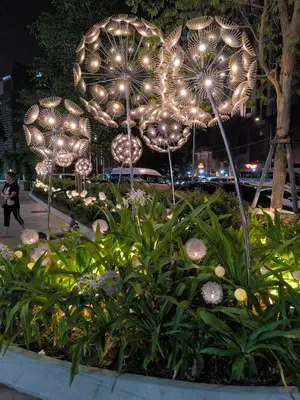 a display of lights in a park at night at Bukit Bintang Agile Residence TRX in Kuala Lumpur