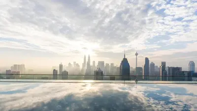 a view of a city skyline from the roof of a building at Regalia residence suite view in Kuala Lumpur