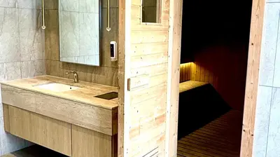 a bathroom with a sink and a mirror at Visitors Axon Residence Bukit Bintang KL City Center in Kuala Lumpur
