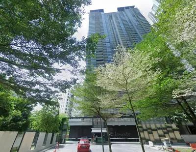 a street in a city with tall buildings at The Elements Ampang A place of Tranquility Premium in Kuala Lumpur