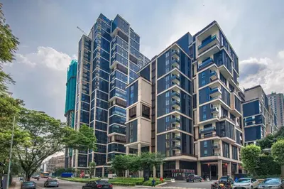 a rendering of a tall building in a city at Kuala Lumpur Mont Kiara Arcoris SOHO 5 Pax, Walk to Mall, Pool, WIFI in Kuala Lumpur