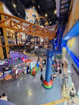 an overhead view of an indoor amusement park with a roller coaster at Midtown Suite At Times Square Hotel KL in Kuala Lumpur