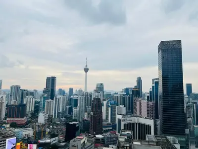 a view of a city with tall buildings at Axon suites bukit bintang Klcc by Aura in Kuala Lumpur