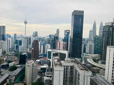 a view of a city with tall buildings at Axon suites bukit bintang Klcc by Aura in Kuala Lumpur
