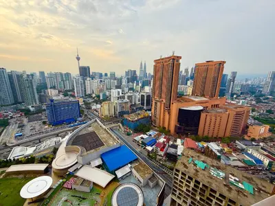 an aerial view of a city with tall buildings at Lucentia Infinity Pool Suit Kuala Lumpur in Kuala Lumpur