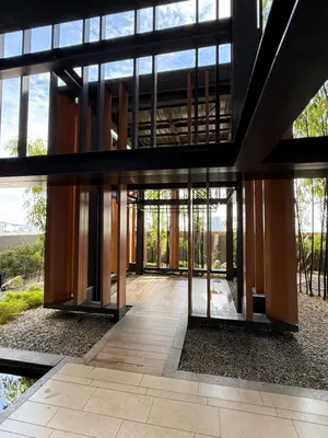 an external view of a building with glass doors at Lucentia Infinity Pool Suit Kuala Lumpur in Kuala Lumpur