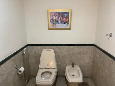 a bathroom with a toilet and a bidet at City view Apartment at Times square in Kuala Lumpur