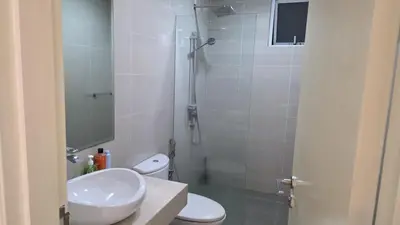 a bathroom with a toilet and a sink and a shower at KLCC Bukit Bintang Binjai 8 premium soho by Prime Suites in Kuala Lumpur