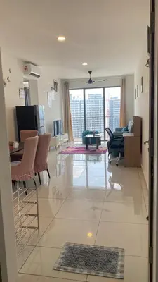 a large living room with chairs and a table at COZY Kenwingston The platz Setapak 3BR&2BR 5-8PAX FREE WIFI PARKIN NETFLIX 3306 in Kuala Lumpur