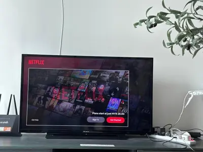 a flat screen tv sitting on top of a table at Casa Residency in Kuala Lumpur