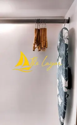 a towel rack with the la league logo on it at Swiss Garden Residence by The Layar Homes in Kuala Lumpur