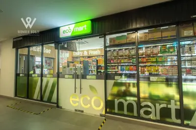 a store front of a store with a cco mart sign at 6 pax Modern 3BR Stay in Sentul near KL City in Kuala Lumpur