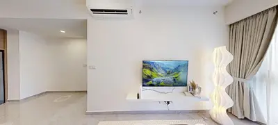 a white room with a painting on the wall at SOHO Suites KLCC by noon in Kuala Lumpur