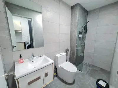 a bathroom with a toilet and a sink and a shower at KLCC View City Center At Majestic residence in Kuala Lumpur