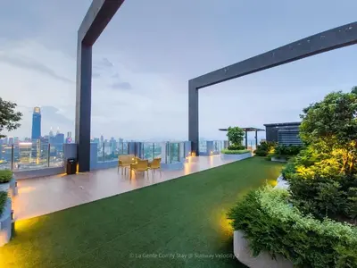 a view from the roof of a building with a lawn at 2R2B Velocity TWO KLCC TRX Sunway Medical LaGente in Kuala Lumpur