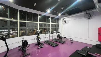 a room with a bunch of exercise bikes in it at AF Guesthouse Kampung Baru, KL in Kuala Lumpur
