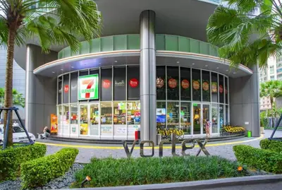 a store front of a vpot store with a sign in the window at KLCC View Penthouse in Kuala Lumpur