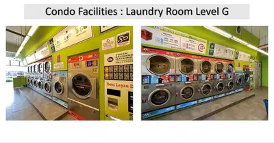 two pictures of laundry machines in a store at The Colony By Infinitum D in Kuala Lumpur