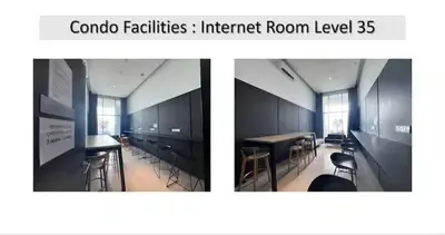 two pictures of a room with tables and chairs at The Colony By Infinitum Q in Kuala Lumpur
