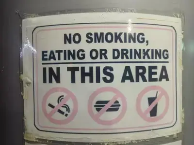 a sign that says no smoking eating or drinking in this area at The Colony By Infinitum C in Kuala Lumpur
