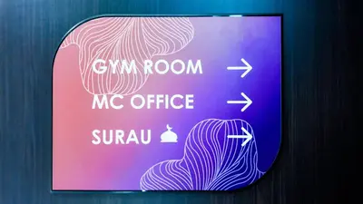 a sign for a subway room with a mfc office sqor sqor at Imperial Residence Kuala Lumpur in Kuala Lumpur
