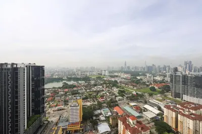 an aerial view of a city with tall buildings at Reizz Residence by Greenhome in Kuala Lumpur
