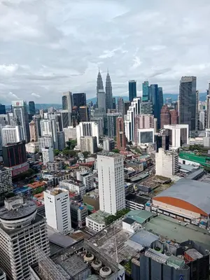 an aerial view of a city with tall buildings at The Signature Suites at Berjaya Times Square KL in Kuala Lumpur
