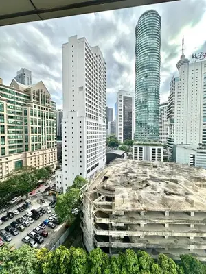 an aerial view of a city with tall buildings at park view one bedroom apartment klcc in Kuala Lumpur
