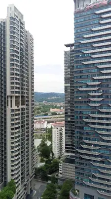 an aerial view of tall buildings in a city at Reizz Residence by Ampang Kiri in Kuala Lumpur