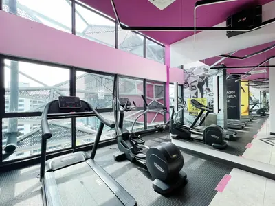 a gym with treadmills and elliptical machines at Arte Plus Ampang Free Parking By Paradgm Stay in Batu Empat