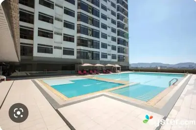 a swimming pool in front of a building at Fahrenheit 88 Suites, Bukit Bintang 4R in Kuala Lumpur