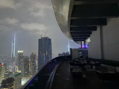 a view of a city skyline from a building at Twin Tower Crush by KF in Kuala Lumpur
