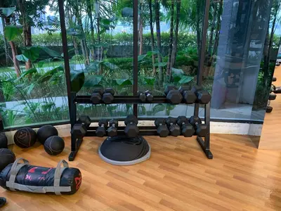 a room with a bunch of equipment on the floor at Homestay at Trion KL in Kuala Lumpur