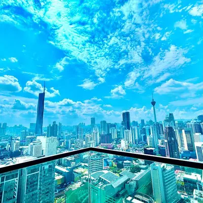 a view of a city from the top of a skyscraper at Axon Residence Glaxay Suite Bukit Bintang KL in Kuala Lumpur