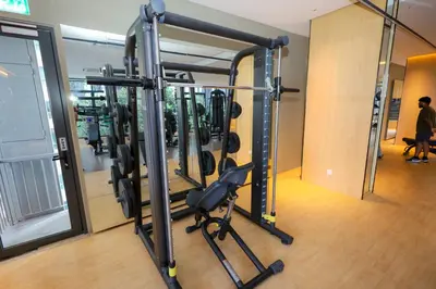 a gym with a lot of exercise equipment at M Arisa KL City View by AT in Kuala Lumpur