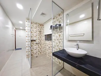 a bathroom with a sink and a shower at Bukit Bintang Fairlane Residence #1810 Kuala Lumpur in Kuala Lumpur