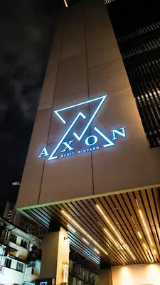 a sign on the side of a building at Axon Residence Bukit Bintang Pavilion TRX by Fie in Kuala Lumpur